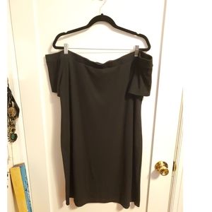 Black off the shoulder mini dress